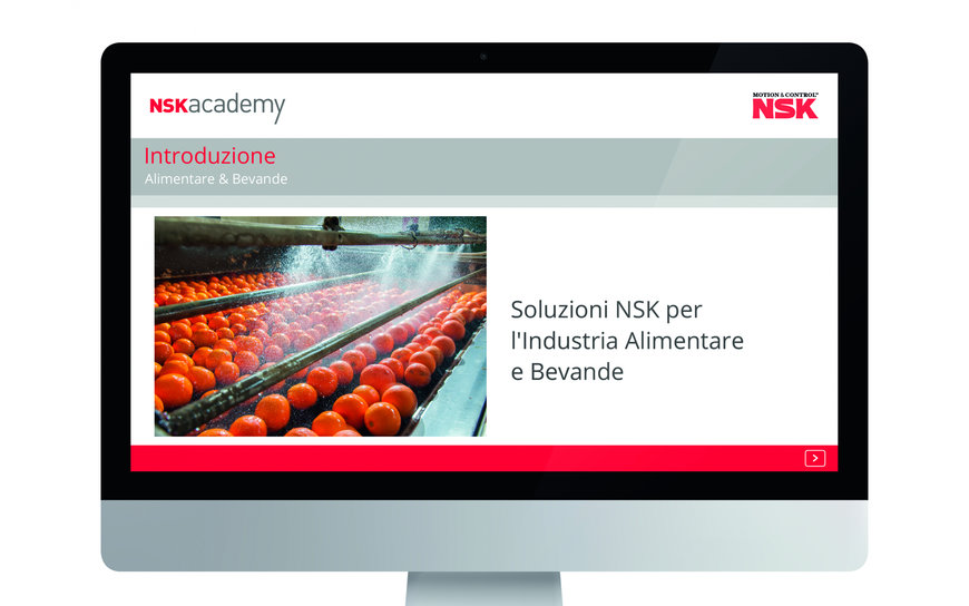 NSK Academy aggiunge un modulo di formazione online per applicazioni nell'industria alimentare e delle bevande